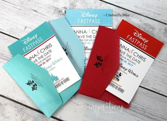 Disney Save The Dates Fastpass Disney Wedding Disney Etsy