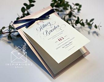 Elegant Disney Wedding Invitations, Formal Disney Wedding, Classic Disney Wedding Invitations, Fairy Tale Wedding
