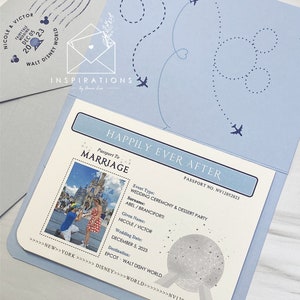 Disney Passport Wedding Invitations, Disney Wedding, Disney Passport Invitations, Disneyland , Disney World Wedding image 3