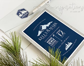 Rustic Mountain Wedding Invitations, Rustic Wedding, Outdoor Wedding, Mountain Wedding, Ski Chalet Wedding, Colorado,