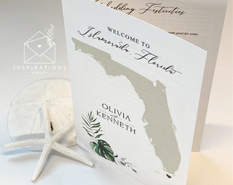 Wedding Itinerary, Welcome Letter, Destination Wedding, Bifold Itinerary, Wedding Weekend Events, Timeline, Wedding Schedule