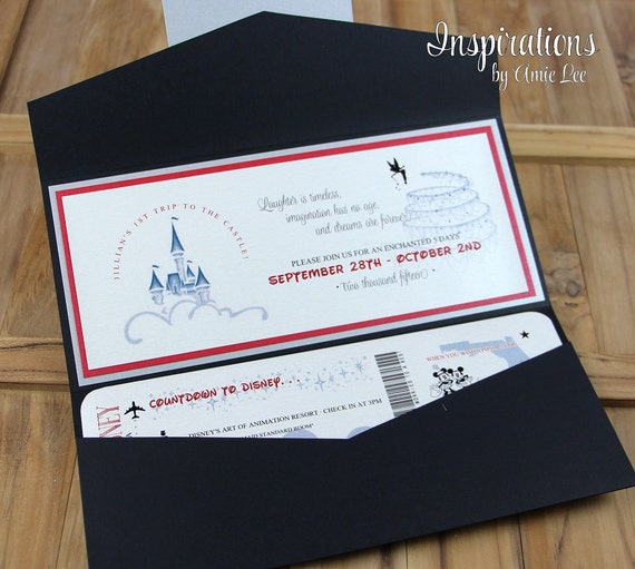 Disney Wedding Invitations Disney Boarding Pass Wedding Etsy