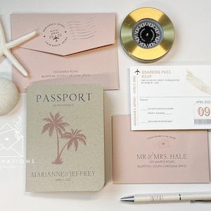 Passport Wedding Invitations, Destination Wedding, Wedding Invitations, Beach Wedding, Travel Theme Invitations, Travel Inspired