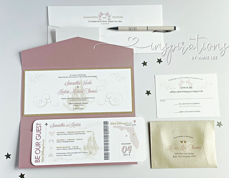 Disney Wedding Invitations Fairy Tale Wedding Disney Etsy