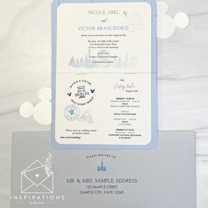 Disney Passport Wedding Invitations, Disney Wedding, Disney Passport Invitations, Disneyland , Disney World Wedding image 4