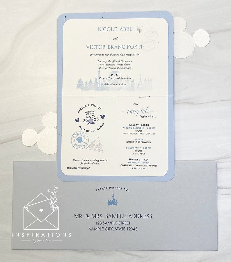 Disney Passport Wedding Invitations, Disney Wedding, Disney Passport Invitations, Disneyland , Disney World Wedding image 4
