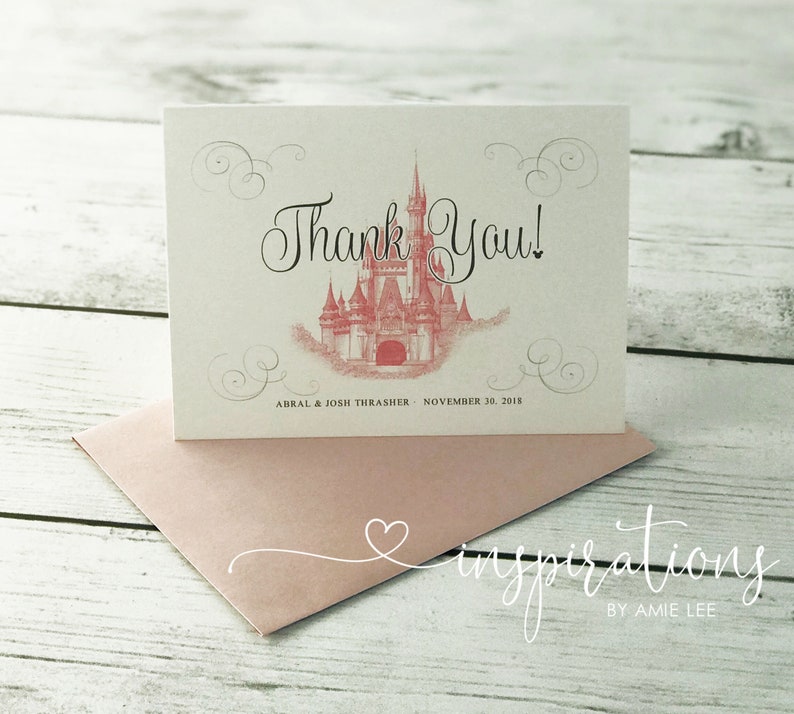 Disney Thank You Cards Wedding Thank You Cards Disney Etsy