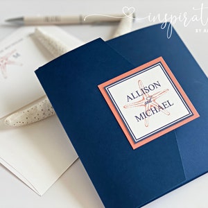 Starfish Beach Wedding Invitations: Navy & Coral Formal Design