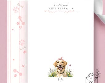 Personalized Dog Notecards: Custom Stationery Set, Dog Lover Gift