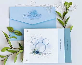 Elegant Disney Wedding Invitations, Formal Disney Wedding, Classic Disney, Fairy Tale Wedding, Floral Disney Theme Wedding