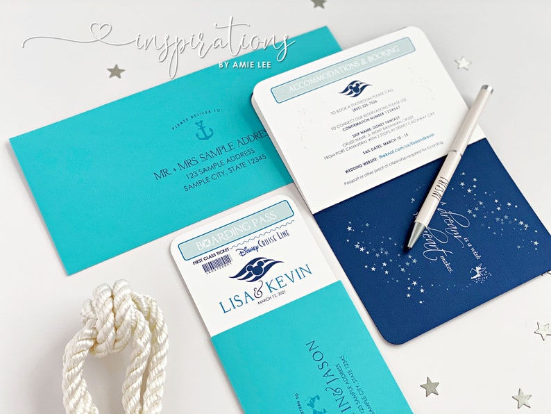 Disney Passport Wedding Invitations Disney Cruise Wedding Etsy