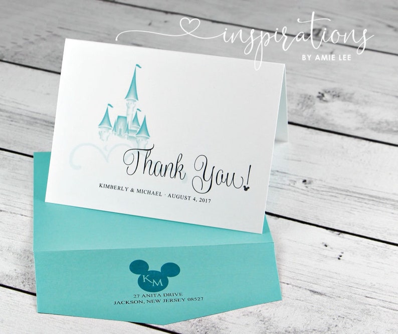 Disney Wedding Thank You cards Disney Thank You Cards Fairy Etsy