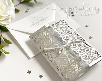 Disney Wedding Invitations, Cinderella's Castle, Fairy Tale, Laser Cut Invite