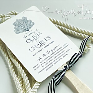 Nautical Wedding Program Fan: Ceremony Details