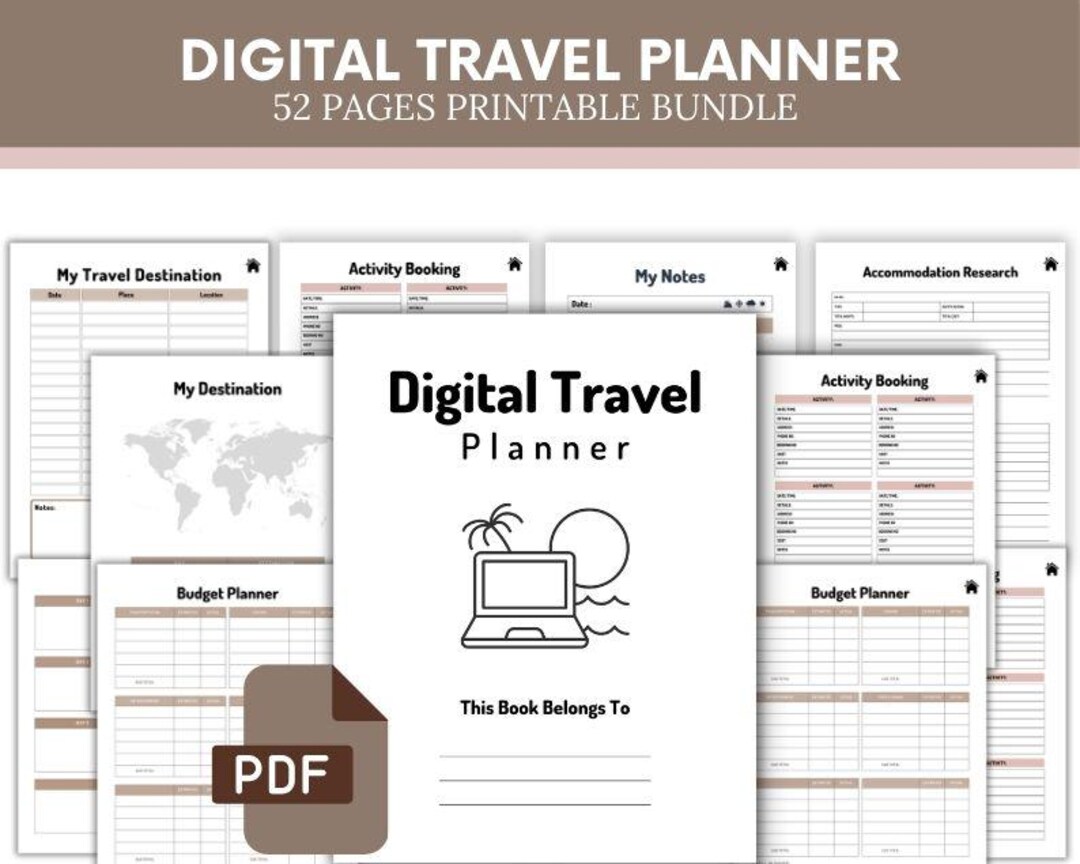 Travel Planner Printable | Trip Itinerary Packing List Budget PDF ...