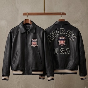 Bomberjack in Avirex-stijl, leren vintage pilotenjack, pilotenjas piloot, motorjack voor heren en dames afbeelding 9