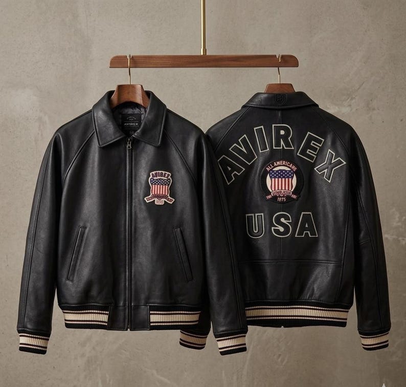 Bomberjack in Avirex-stijl, leren vintage pilotenjack, pilotenjas piloot, motorjack voor heren en dames afbeelding 9