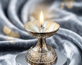 German Silver Diya Diwali Return Gift with FREE Design Potlis Bag: Wedding gifts, Housewarming gifts, Special Occasions Gifting, Pooja Items