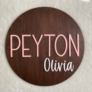 Personalized Wooden Name Sign: Round Nursery Decor