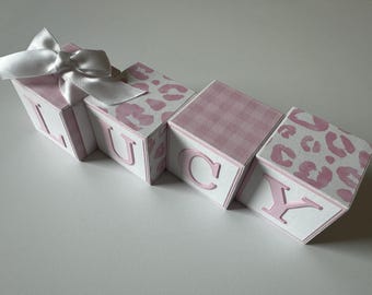 Custom Name Blocks: Baby Shower Nursery Decor, Personalized Wood Letters