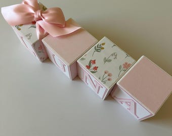 Custom Name Blocks: Baby Shower Nursery Decor, Personalized Wood Letters