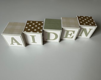 Custom Name Blocks: Baby Shower Nursery Decor, Personalized Wood Letters