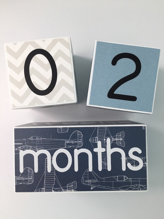 baby boy milestone blocks