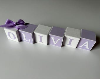 Custom Name Blocks: Baby Shower Nursery Decor, Personalized Wood Letters