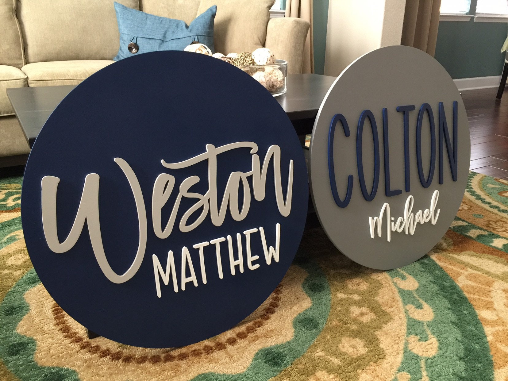 Wood Name Sign Nursery: Round Baby Room Decor