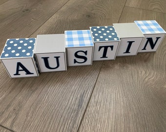 Wooden Name Blocks, Nursery Decor, Baby Shower Gift