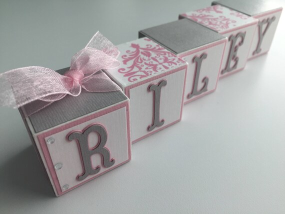 baby shower name blocks