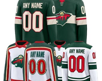 Custom Stitched Minnesota Hockey Jersey, Personalized Name Number Logo Sports Hockey, Men's Fan Shirt, Fans Gift