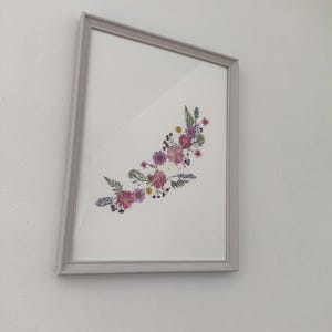 Large Pressed Flower Art, Real Dried Flowers Frame, Botanical Wall Decor, Handmade Floral Composition, Minimalist Nature Art 30x40.