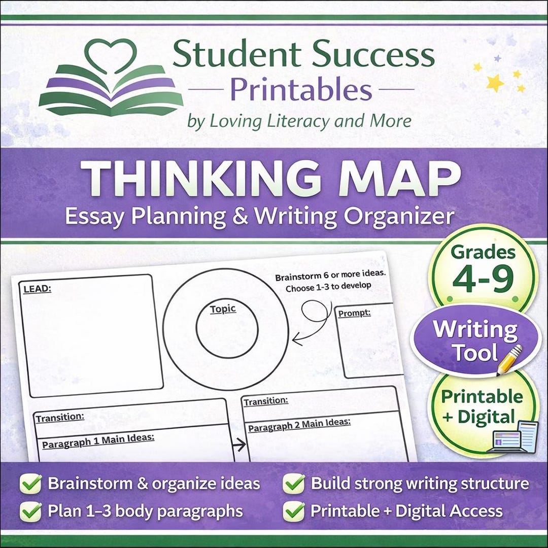 Thinking Map | Essay Planning & Writing Organizer | Printable + Digital ...