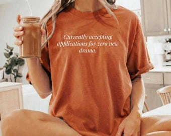 Koszulka z sarkastycznym humorem | Odzież Zero Drama Quote | Zabawna koszulka z sarkazmem | Koszulka z sarkastycznym powiedzeniem | Koszulka Comfort Colors