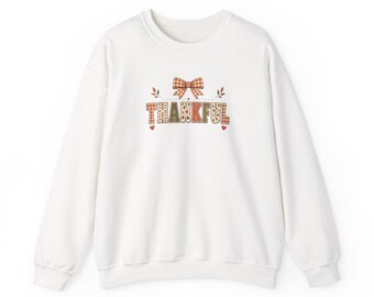 Thankful Fall Bow Autumn Shirt | Cozy Thanksgiving Apparel | Cute Fall Graphic Tee