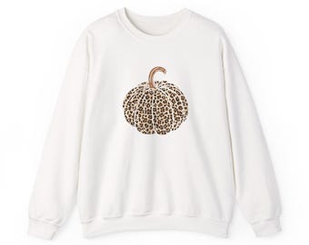 Pumpkin With Leopard Skin T Shirt | Fall Halloween Apparel | Cute Autumn Tee
