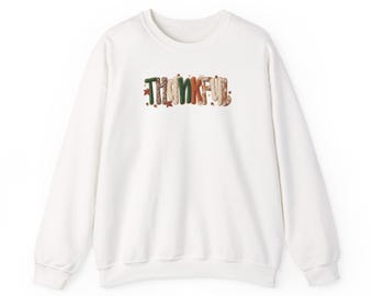 Thankful Fall Textured Letter Cozy Autumn Shirt | Thanksgiving Sublimation Apparel