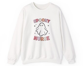 Spooky Nurse Retro Halloween Shirt | Vintage Nurse Apparel | Halloween Tee