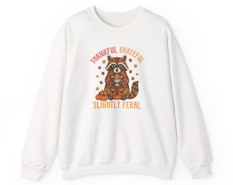 Thankful Grateful Slightly Feral Shirt | Fall Humor Apparel | Cozy Autumn Tee