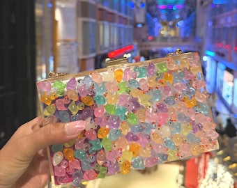 Pastel Promenade Clutch: Mosaic Mini Ducks Evening Bag