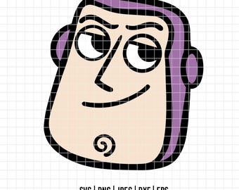 6177 - Buzz Lightyear Bold Outline dtf full color Svg, Eps, Png, Dxf, Jpeg. Disneyy Toy Story Thick Outline dtf