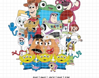 6420 - Toy Story friends across 5 generations Svg, Eps, Png, Dxf, Jpeg. Disneyy Cricut, Toy Story DTF