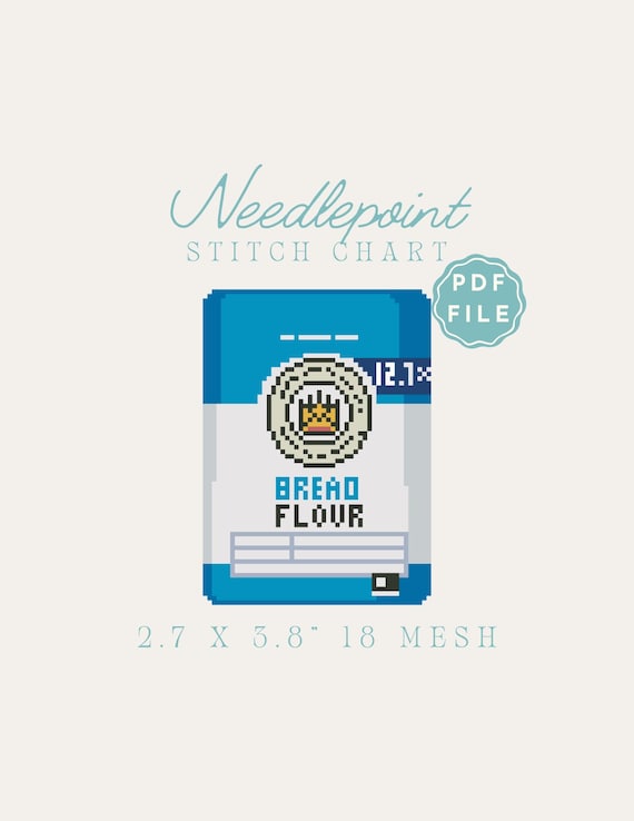 Bread Flour Bag Needlepoint Chart | Baking NDLPT Pattern (PDF Download)