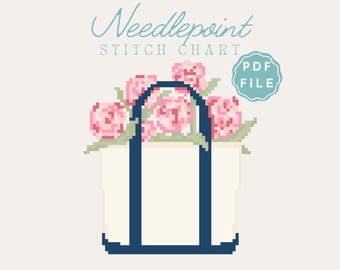 Floral Navy Boot Tasche Nadelspitze Stickmuster | Blumiges NDLPT-Muster (PDF Download)