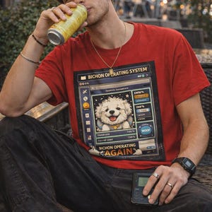 Lustiges T-Shirt mit Bichon-Frisé-Motiv für Bichon-Frisé-Hundeliebhaber und Technik-Nerds