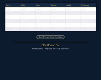 Back to School Budget Spreadsheet Template | Excel & Google Sheets