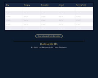 Weekly Spending Log Spreadsheet Template | Excel & Google Sheets