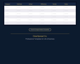 Moving Budget Planner Spreadsheet Template | Excel & Google Sheets