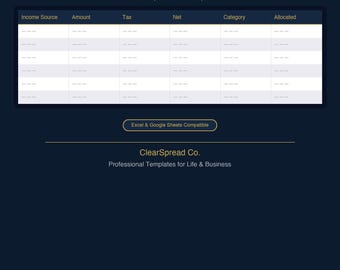 Paycheck Budget Calculator Spreadsheet Template | Excel & Google Sheets